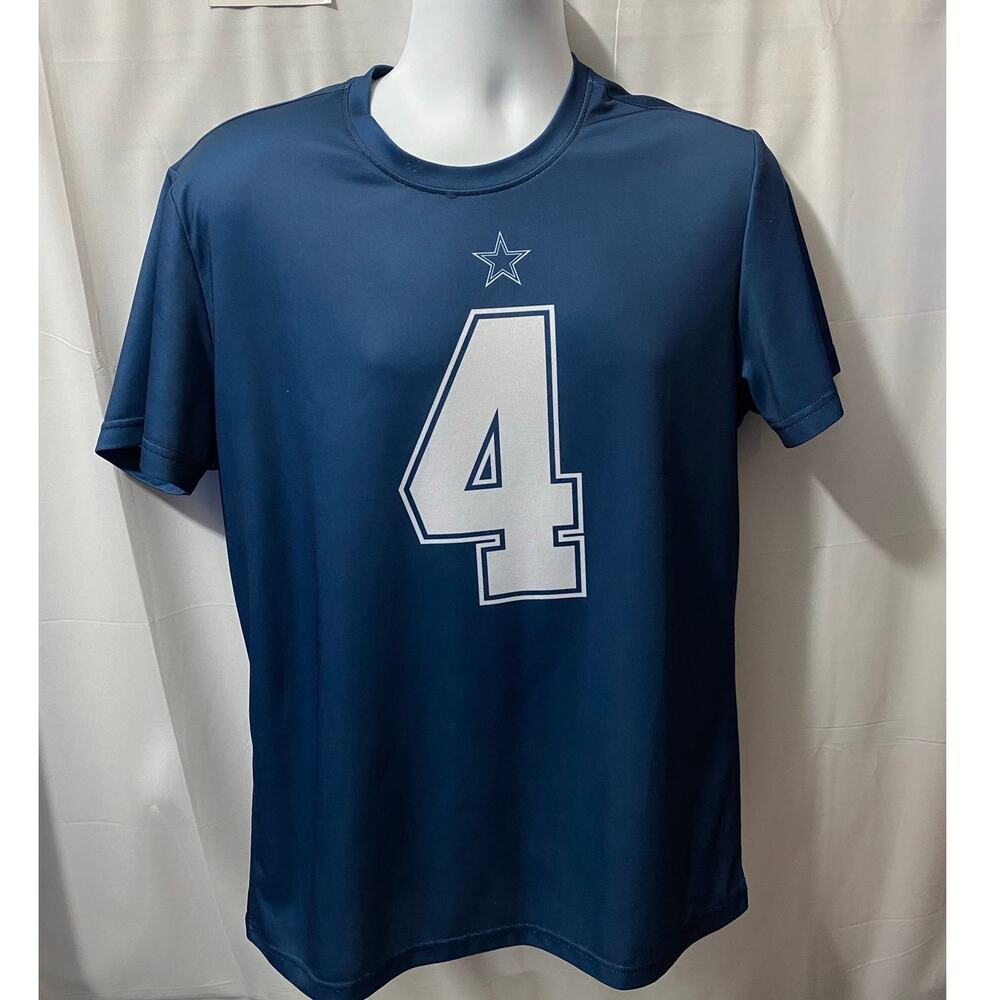 MAJESTIC Dallas Cowboys Dak Prescott Jersey Shirt — Large Blue